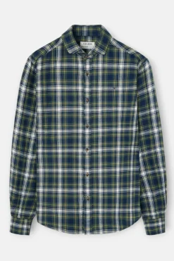 Silbon Camisa sport cuadro tartan bicolor Verde Clearance
