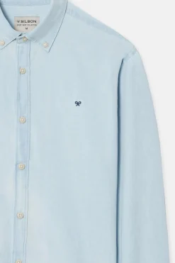Silbon Camisa sport denim Azul Discount