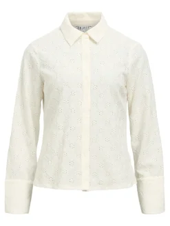 Object Camisa tejido bordado Blanco Clearance