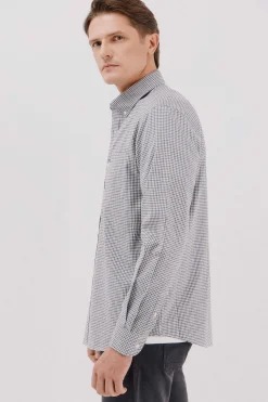 Cortefiel Camisa twill cuadros Azul oscuro Online