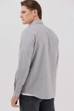 Cortefiel Camisa twill cuadros Azul oscuro Online