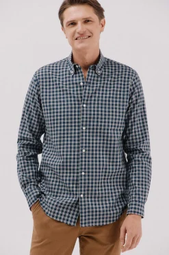 Cortefiel Camisa twill cuadros Azul marino New