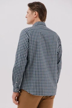 Cortefiel Camisa twill cuadros Azul marino New