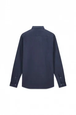 OOTO Camisa twill liso tencel algodón Azul marino