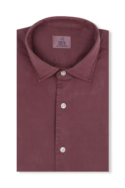 OOTO Camisa twill liso tencel algodón Vino Outlet