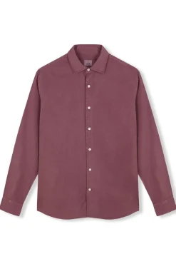 OOTO Camisa twill liso tencel algodón Vino Outlet