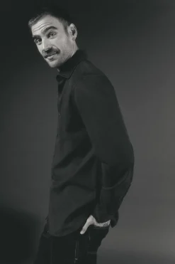 OOTO Camisa twill liso tencel algodón Verde oscuro Best