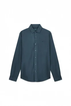 OOTO Camisa twill liso tencel algodón Verde oscuro Best
