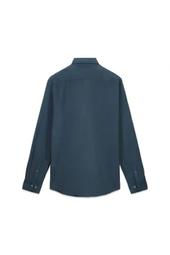 OOTO Camisa twill liso tencel algodón Verde oscuro Best