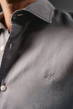 OOTO Camisa twill liso tencel algodón Gris Discount