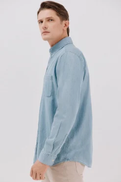 Cortefiel Camisa vaquera Azul Discount