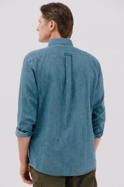 Cortefiel Camisa vaquera Azul marino Hot