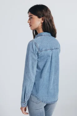 Springfield Camisa vaquera bolsillos azul Clearance