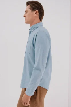 Cortefiel Camisa vaquera con bolsillo Azul marino Best