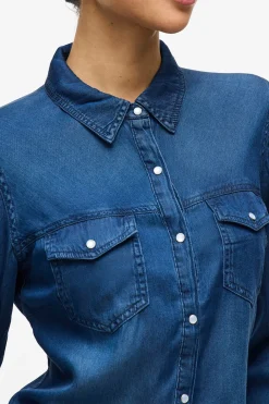 Vila Camisa vaquera manga larga Azul Online