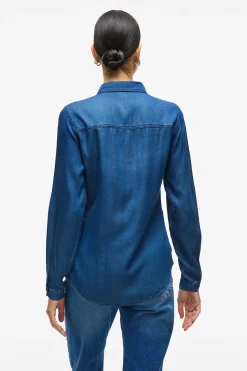 Vila Camisa vaquera manga larga Azul Online