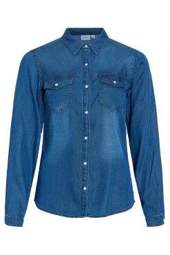 Vila Camisa vaquera manga larga Azul Online