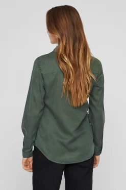 Vila Camisa vaquera manga larga Kaki