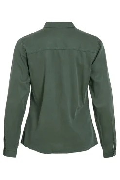 Vila Camisa vaquera manga larga Kaki