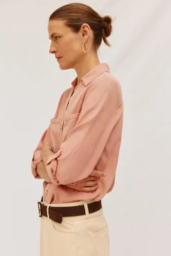 Cortefiel camisa vaquera tencel Rosa Online