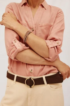 Cortefiel camisa vaquera tencel Rosa Online