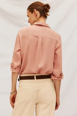 Cortefiel camisa vaquera tencel Rosa Online