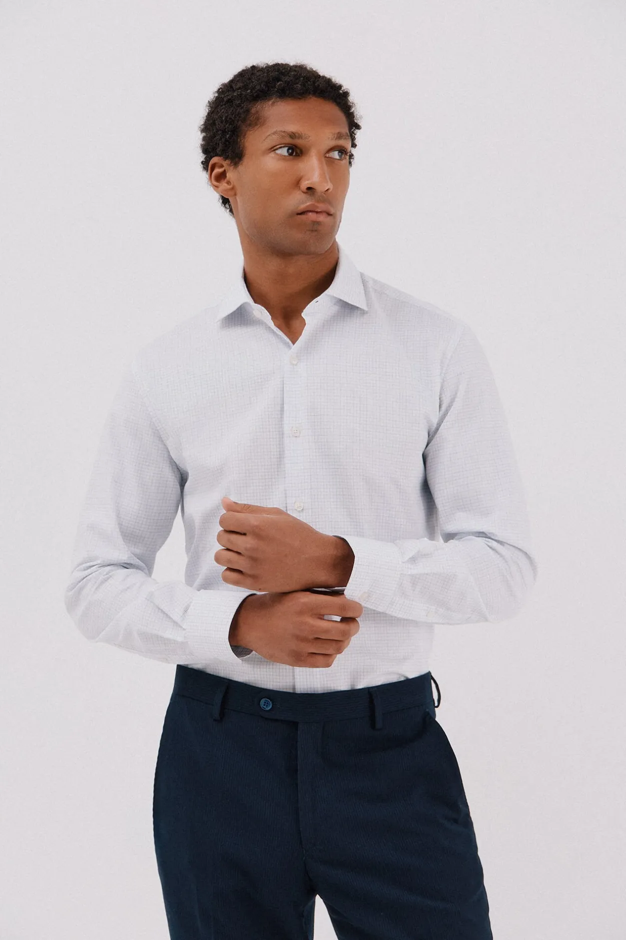 Cortefiel Camisa vestir cuadros fácil plancha Estampado blanco Online