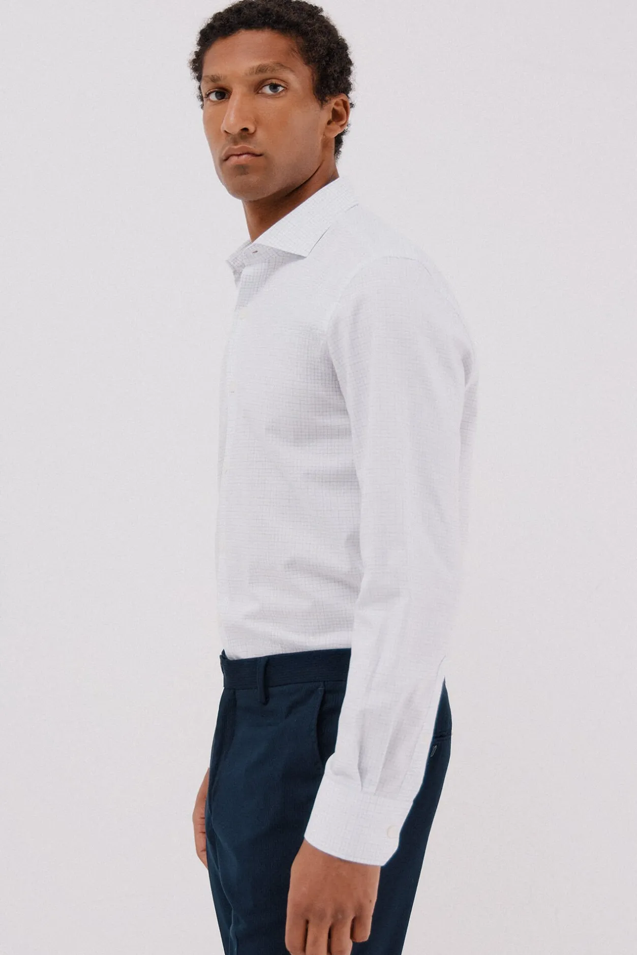 Cortefiel Camisa vestir cuadros fácil plancha Estampado blanco Online