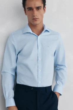 Pedro del Hierro Camisa vestir cuadros non iron + antimanchas Azul Best