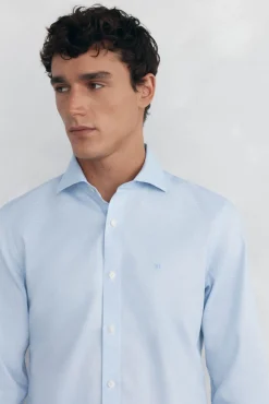 Pedro del Hierro Camisa vestir estructura non iron + antimanchas slim fit Azul Clearance