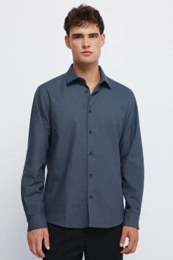 Springfield Camisa vestir estructura bicolor azul Outlet