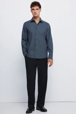 Springfield Camisa vestir estructura bicolor azul Outlet