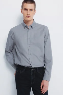 Springfield Camisa vestir estructura bicolor gris Hot