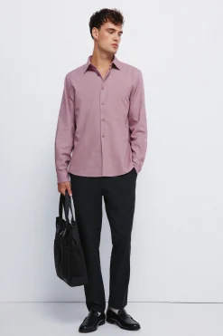 Springfield Camisa vestir estructura bicolor rosa New