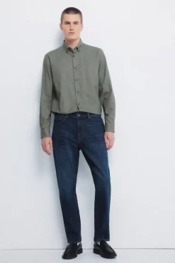 Springfield Camisa vestir estructura bicolor kaki New