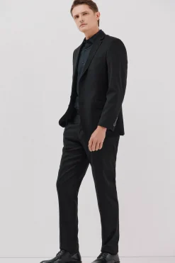 Cortefiel Camisa vestir lisa algodón tencel Azul marino Best