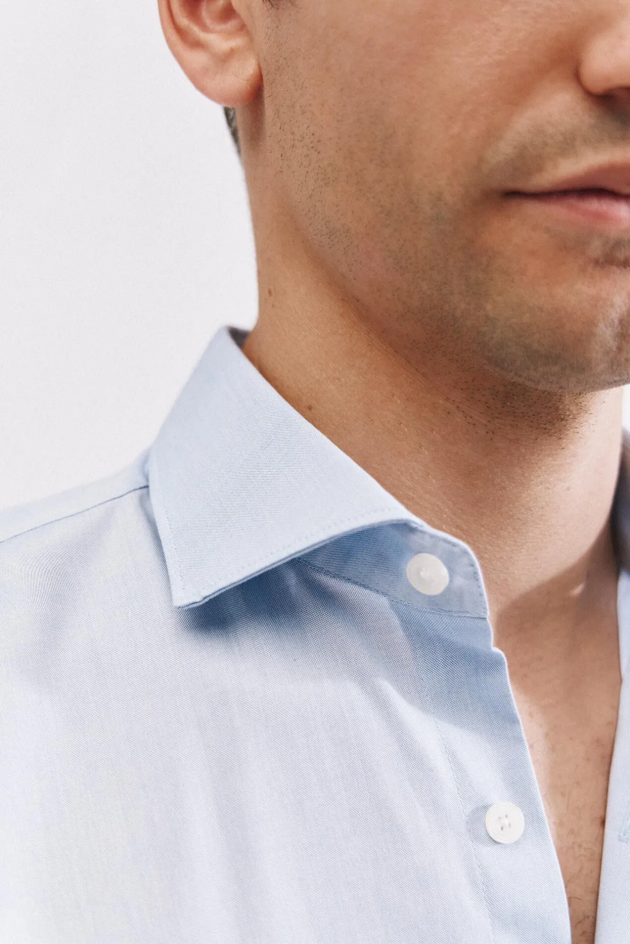 Cortefiel Camisa vestir lisa fácil plancha Azul Discount