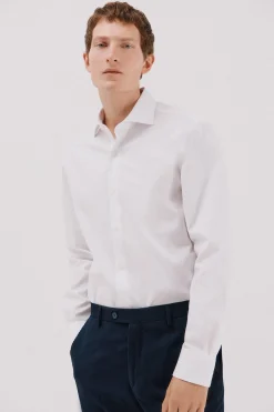 Cortefiel Camisa vestir lisa fácil plancha Blanco Online