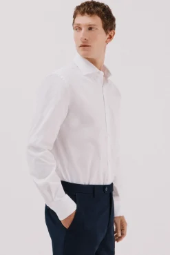 Cortefiel Camisa vestir lisa fácil plancha Blanco Online