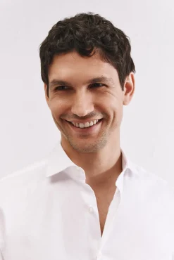 Cortefiel Camisa vestir lisa fácil plancha Blanco Clearance