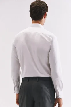 Cortefiel Camisa vestir lisa fácil plancha Blanco Clearance