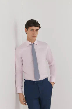 Pedro del Hierro Camisa vestir lisa non iron + antimanchas Rosa Outlet