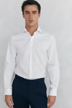 Pedro del Hierro Camisa vestir lisa non iron + antimanchas Blanco