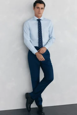 Pedro del Hierro Camisa vestir lisa non iron + antimanchas slim fit Azul Outlet