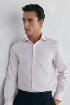Pedro del Hierro Camisa vestir lisa non iron + antimanchas Rosa Discount