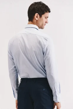 Cortefiel Camisa vestir otomán slim fit fácil plancha Azul Best