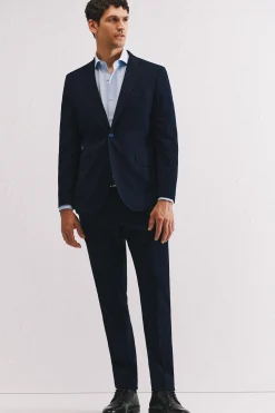 Cortefiel Camisa vestir otomán slim fit fácil plancha Azul Best