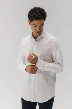 elPulpo Camisa vestir oxford royal Blanco Outlet