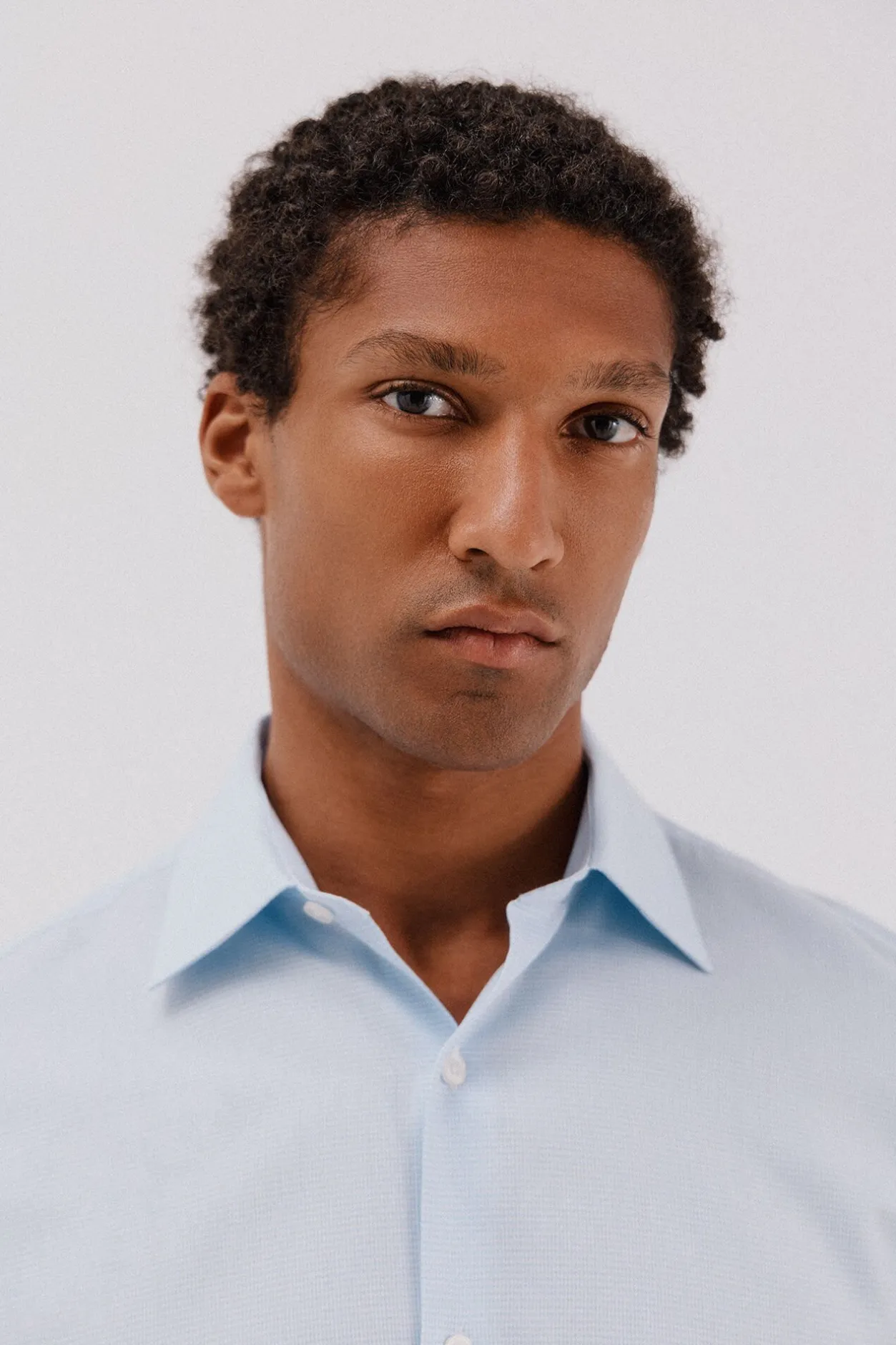 Cortefiel Camisa vestir pata de gallo algodón tencel Azul Best