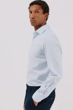 Cortefiel Camisa vestir pata de gallo algodón tencel Azul Best